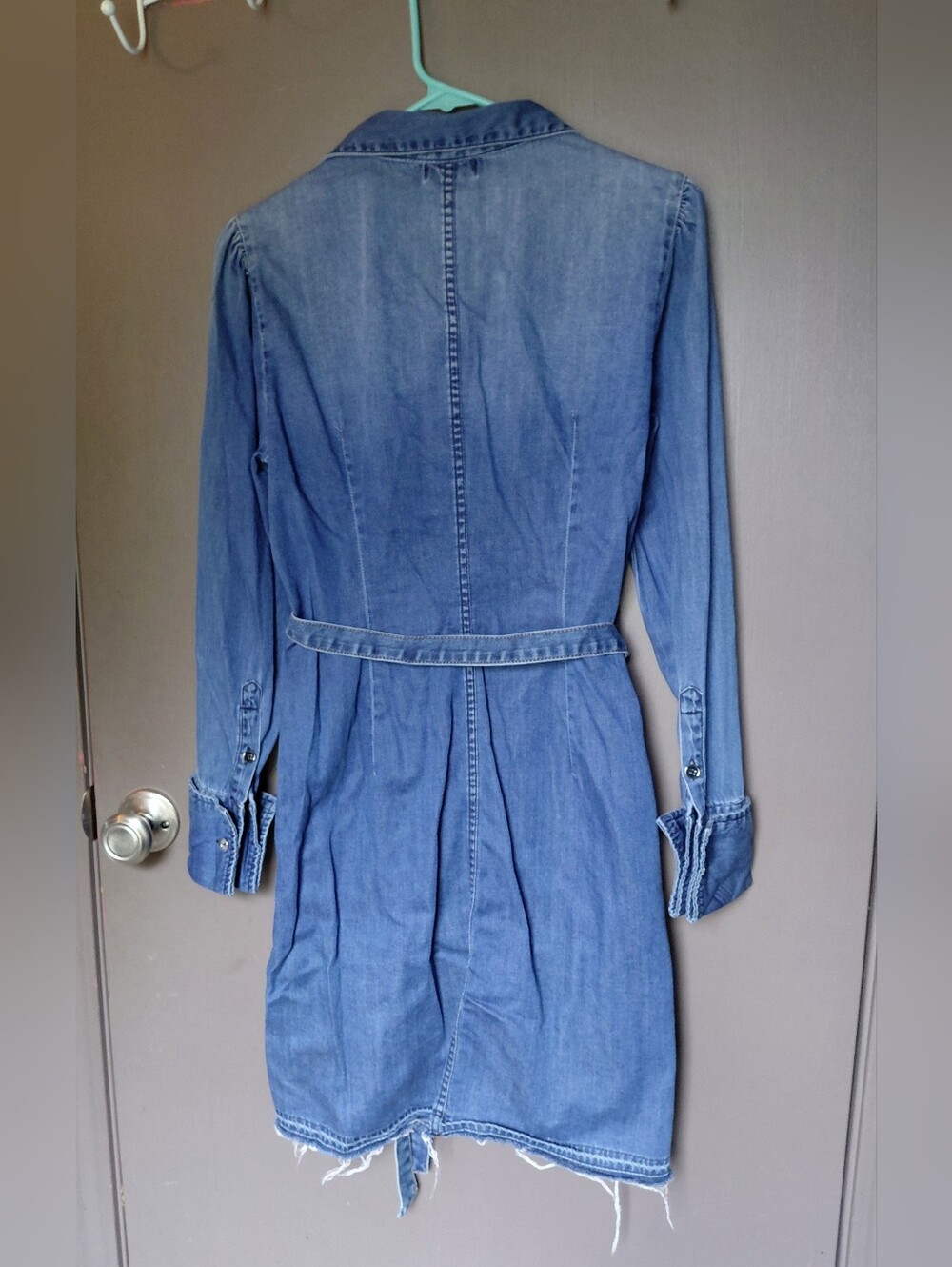 bebe Blue Denim Shirt Dress - Picture 4 of 4